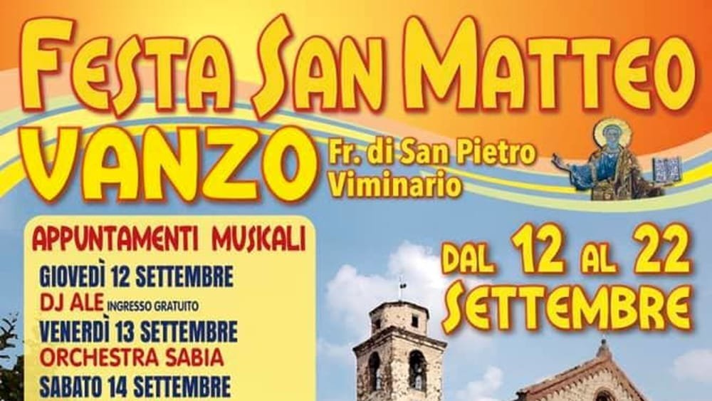 Locandina di Sagra di San Matteo – Festa della comunità di Vanzo